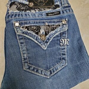 Miss Me Embellished Skinny Blue Jeans